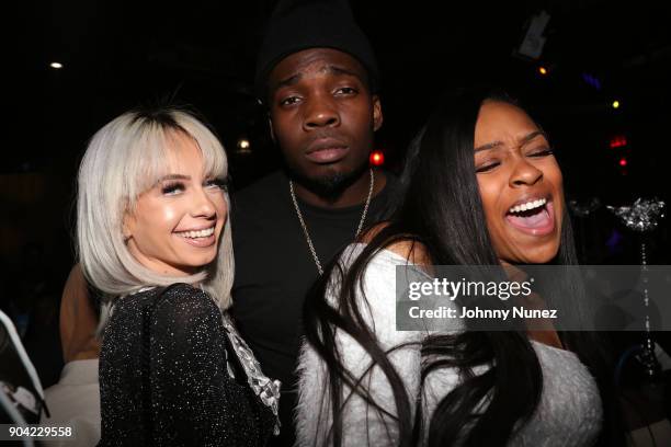 Mariah Lynn, Jaquae, and Kiyanne attend Bianca Bonnie's "10 Plus" Album Release Party at Le Souk on January 11, 2018 in New York City.