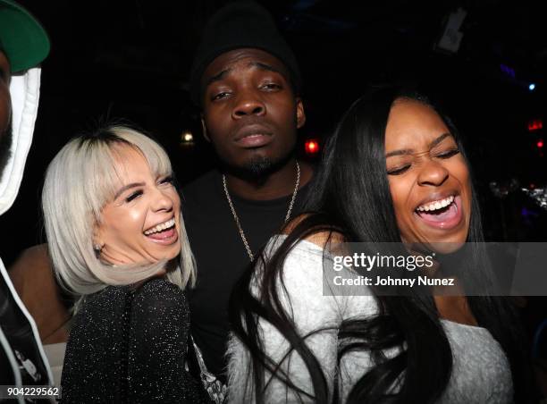 Mariah Lynn, Jaquae, and Kiyanne attend Bianca Bonnie's "10 Plus" Album Release Party at Le Souk on January 11, 2018 in New York City.