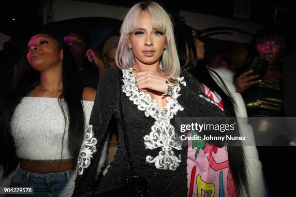 Kiyanne and Mariah Lynn attend Bianca Bonnie's "10 Plus" Album Release Party at Le Souk on January 11, 2018 in New York City.