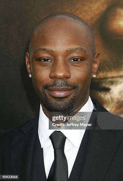 Actor Nelsan Ellis arrives at the Los Angeles premiere of "The Soloist" at the Paramount Theatre on April 20, 2009 in Hollywood, California.