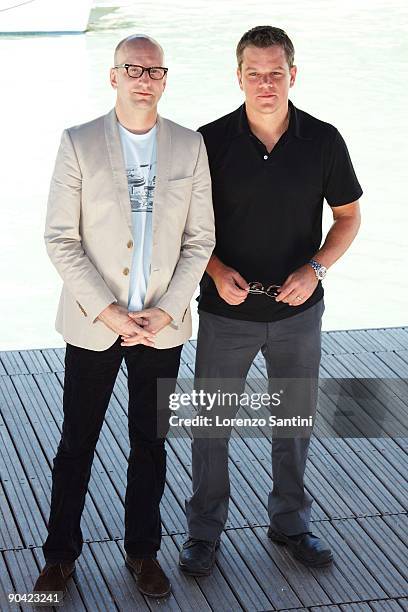 Director Steven Soderbergh and Matt Damon attend "The Informant!" Photocall at the Palazzo del Cinema during the 66th Venice Film Festival on...