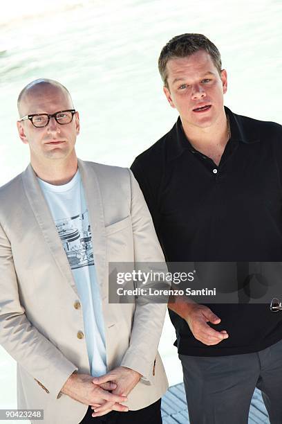 Director Steven Soderbergh and Matt Damon attend "The Informant!" Photocall at the Palazzo del Cinema during the 66th Venice Film Festival on...