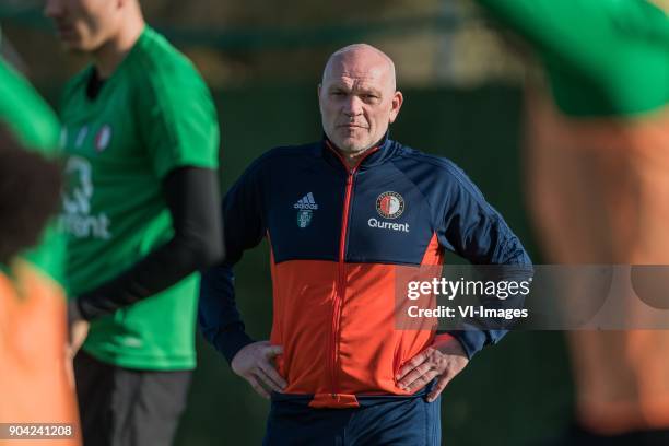 Assistant trainer Jan Wouters of Feyenoord during a training session of Feyenoord Rotterdam at the Marbella Football Center on January 12, 2018 in...