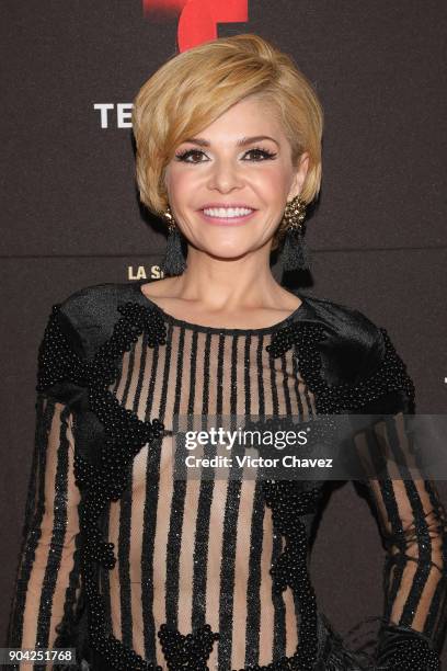 Itati Cantoral attends the "Jose Jose El Principe De La Cancion" Telemundo tv series premiere at Four Seasons hotel on January 11, 2018 in Mexico...