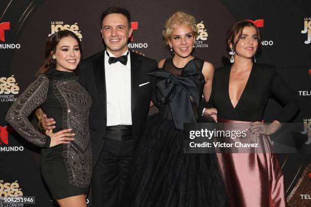 Danna Paola, Alejandro de la Madrid, Malillany Marin and Maria Fernanda Yepes attend the "Jose Jose El Principe De La Cancion" Telemundo tv series...