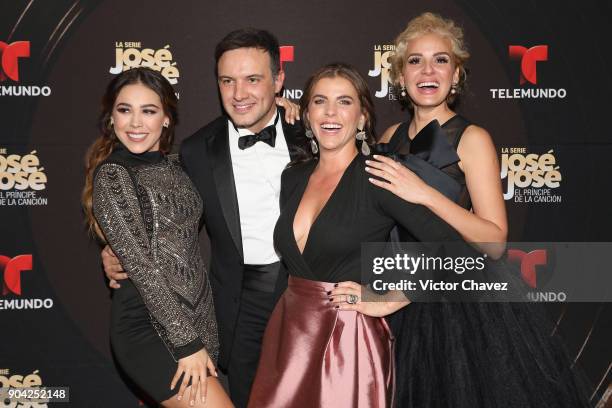 Danna Paola, Alejandro de la Madrid, Maria Fernanda Yepes and Malillany Marin attend the "Jose Jose El Principe De La Cancion" Telemundo tv series...