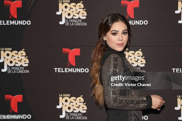 Danna Paola attends the "Jose Jose El Principe De La Cancion" Telemundo tv series premiere at Four Seasons hotel on January 11, 2018 in Mexico City,...