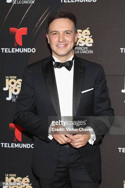 Alejandro de la Madrid attends the "Jose Jose El Principe De La Cancion" Telemundo tv series premiere at Four Seasons hotel on January 11, 2018 in...