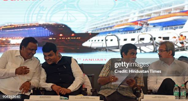 Road Transport & Highway and Water Resources Minister Nitin Gadkari, Maharashtra Chief Minister Devendra Fadnavis, Chairman of Mumbai Port Trust...