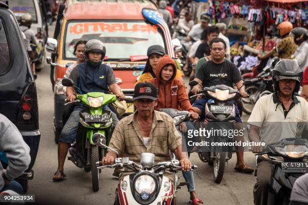 Indonesia, Sumatera Utara, Kota Medan, road scenes.