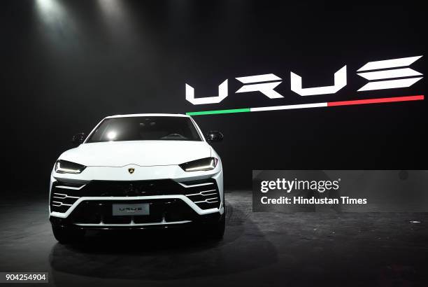 The New Lamborghini Urus the world's super sport utility vehicle Launch at Famous Studio Mahalaxmi on January 11, 2018 in Mumbai, India. In a little...