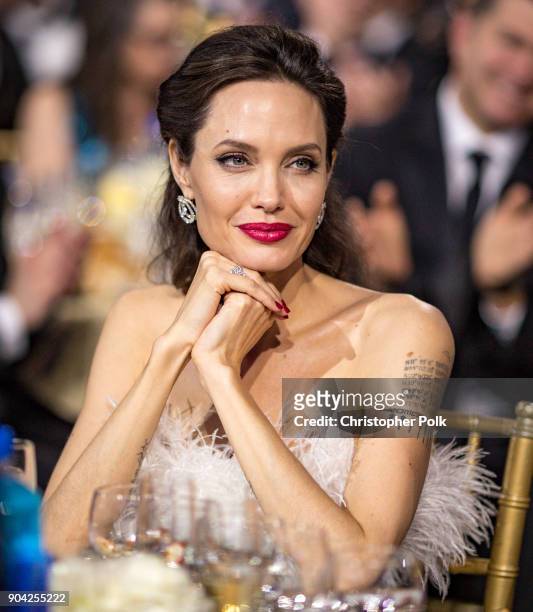 Actor Angelina Jolie attends The 23rd Annual Critics' Choice Awards at Barker Hangar on January 11, 2018 in Santa Monica, California.
