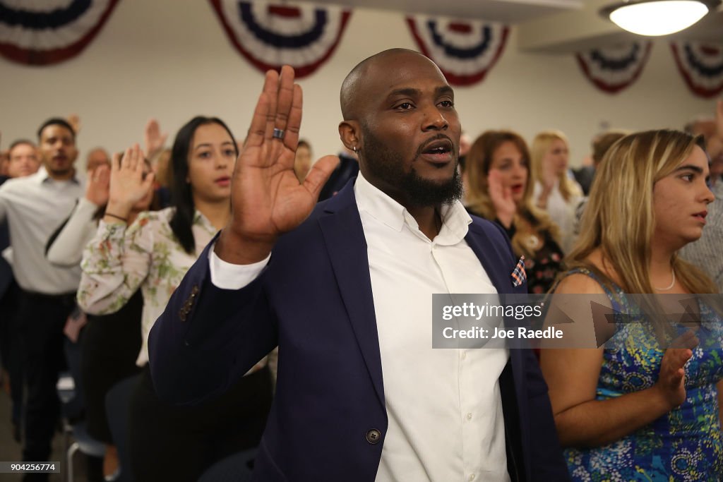 Immigrants To U.S. Become Citizens During Naturalization Ceremony