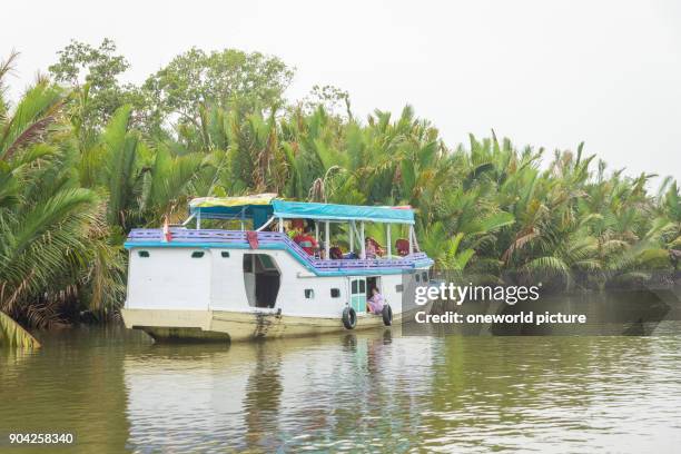 Indonesia, Kalimantan, Borneo, Kotawaringin Barat, On the waterways of Kotawaringin Barat on Kalimantan, Local klotok boat on Sekonyer River.