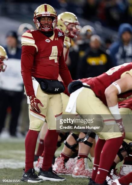 Darius Wade of the Boston College Eagles in action against the Iowa Hawkeyes during the first half of the New Era Pinstripe Bowl at Yankee Stadium on...