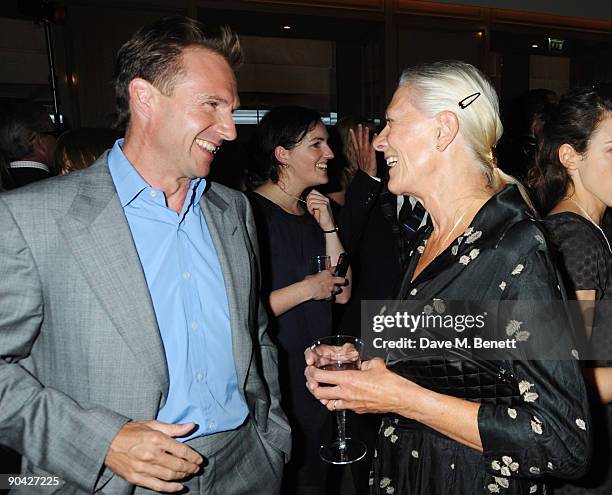 Ralph Fiennes and Vanessa Redgrave attend the Harper's Bazaar Women Of The Year Awards at The Dorchester on September 7, 2009 in London, England.