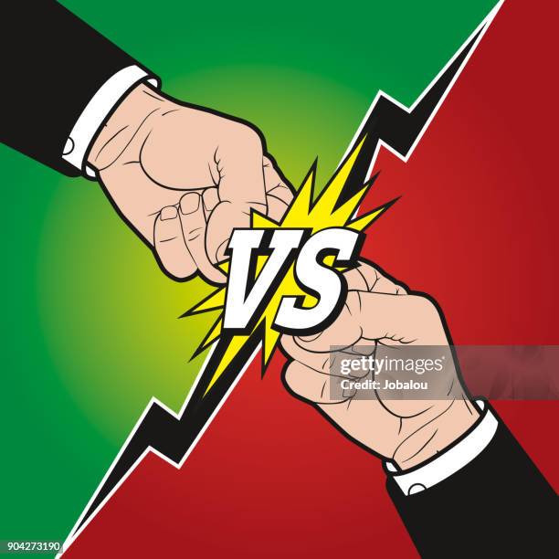 versus rivalry fists - versus stock illustrations