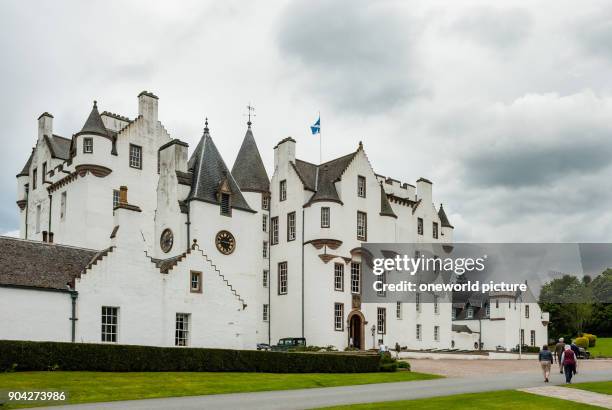 United Kingdom, Scotland, Perth and Kinross, Blair Atholl, Blair Castle from the front, Blair Castle, The castle was built in 1269 by John Comyn in...