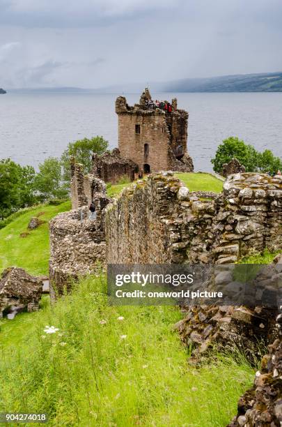 United Kingdom, Scotland, Highland, Inverness, Moray Firth, View of the Castle Ruins Urquhart Castle, a castle ruin at Loch Ness.