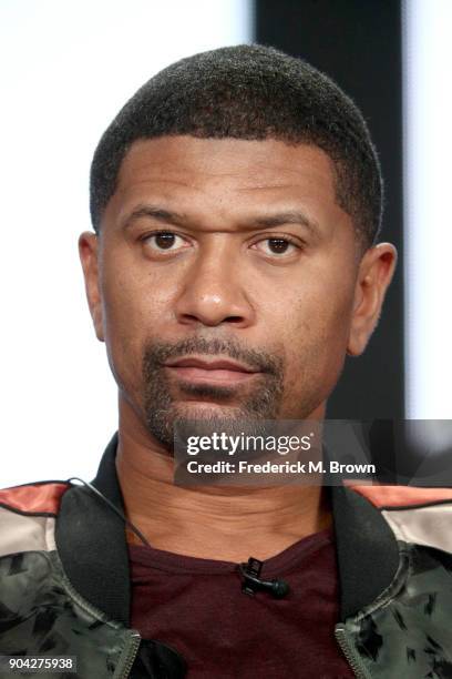 Talent Jalen Rose of 'Get Up' speaks onstage during the ESPN portion of the 2018 Winter Television Critics Association Press Tour at The Langham...