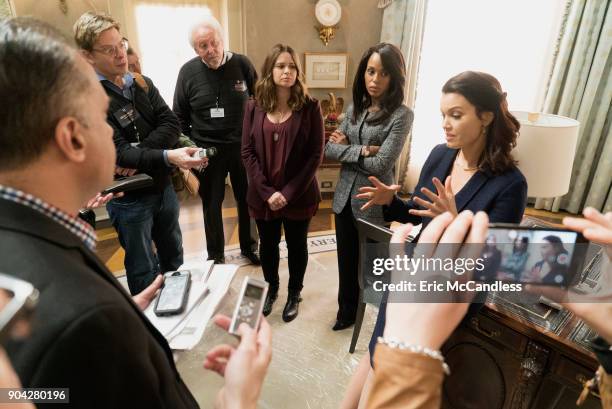 Television Critics Association set visit. KATIE LOWES, KERRY WASHINGTON, BELLAMY YOUNG