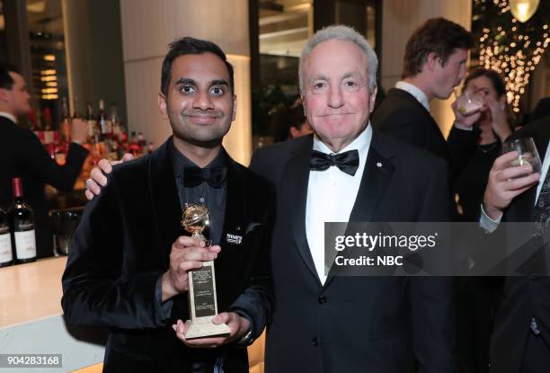 75th ANNUAL GOLDEN GLOBE AWARDS -- Pictured: Aziz Ansari, "Master of None"; Lorne Michaels at NBC and USA Network's Post-Golden Globe Awards Party...