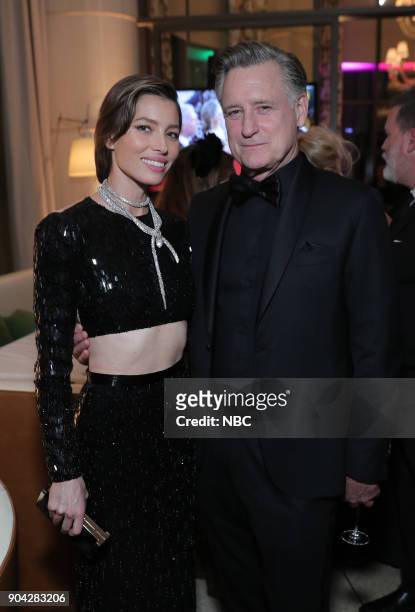 75th ANNUAL GOLDEN GLOBE AWARDS -- Pictured: Jessica Biel, Bill Pullman, "The Sinner" at NBC and USA Network's Post-Golden Globe Awards Party held at...