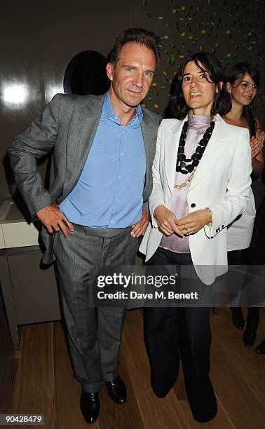 Ralph Fiennes and Bella Freud attend the Harper's Bazaar Women Of The Year Awards at The Dorchester on September 7, 2009 in London, England.