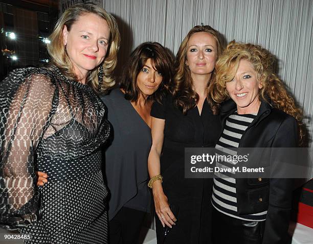 Guest, Claudia Winkleman, Lucy Yeomans and Kelly Hoppen attends the Harper's Bazaar Women Of The Year Awards at The Dorchester on September 7, 2009...