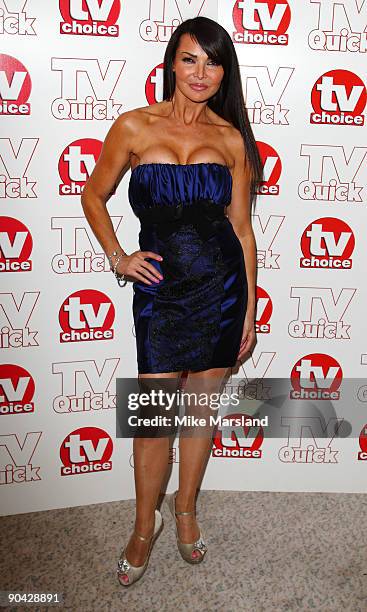 Lizzie Cundy attends the TV Quick & Tv Choice Awards at The Dorchester on September 7, 2009 in London, England.