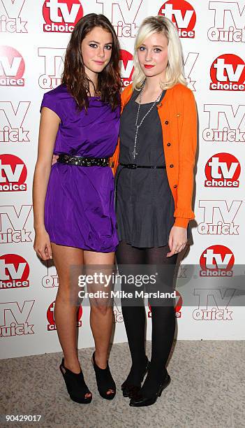 Kaya Scodelario and Lily Loveless attend the TV Quick & Tv Choice Awards at The Dorchester on September 7, 2009 in London, England.