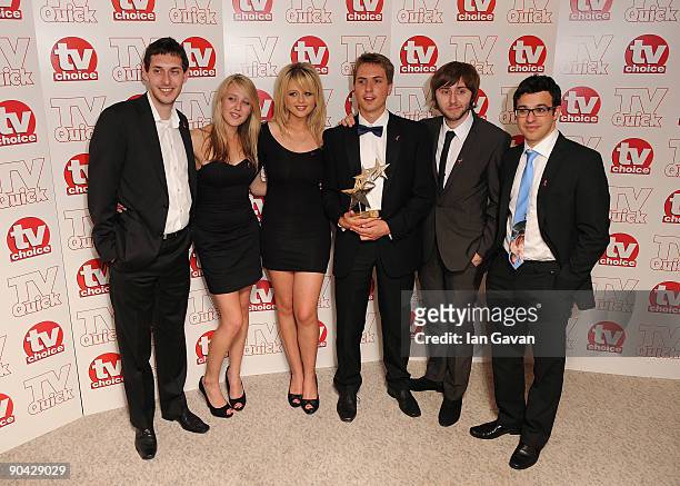 Blake Harrison , Joe Thomas , James Buckley 2nd R) and Simon Bird R), winners of Best Comedy Show for 'The Inbetweeners' at the TV Quick & Tv Choice...