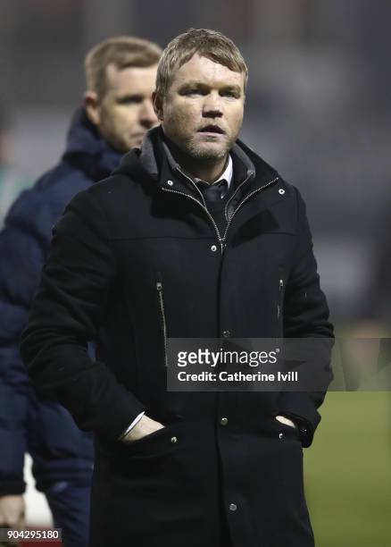 Grant McCann manager of Peterborough United during the EFL Checkatrade Trophy Third Round match between Luton Town and Peterborough United at...