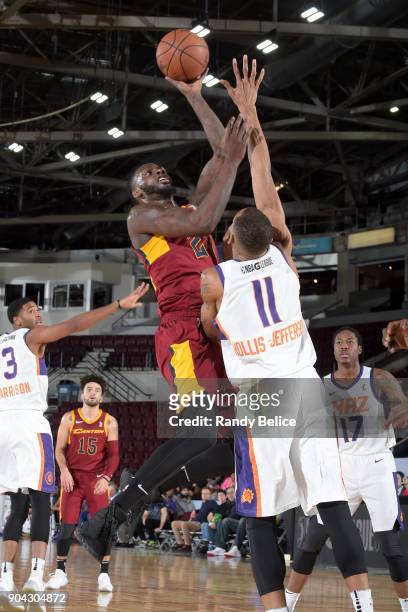 JaCorey Williams of the Canton Charge shoots the ball during the game against the Northern Arizona Suns during the G-League Showcase on January 12,...