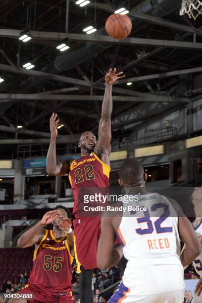 JaCorey Williams of the Canton Charge shoots the ball against the Northern Arizona Suns during the G-League Showcase on January 12, 2018 at the...