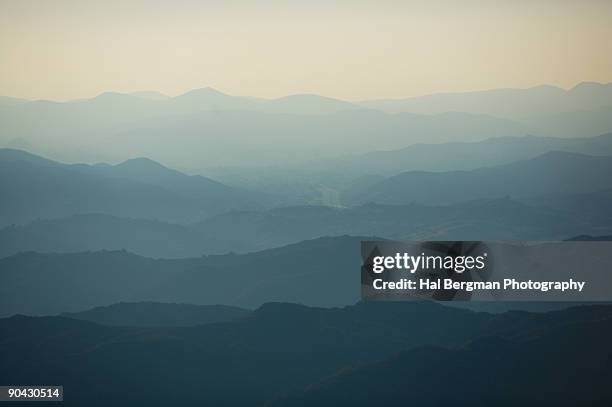 santa monica mountains through the haze - thousand oaks stock pictures, royalty-free photos & images