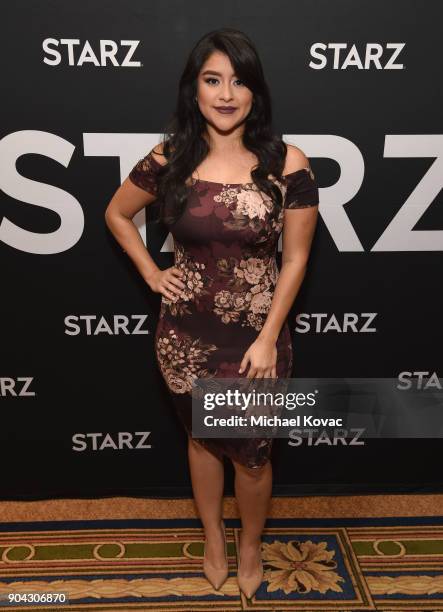 Actor Chelsea Rendon at the STARZ Winter TCA on January 12, 2018 in Pasadena, California.