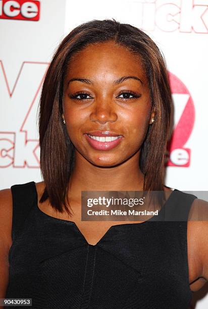 Zaraah Abrahams attends the TV Quick & Tv Choice Awards at The Dorchester on September 7, 2009 in London, England.