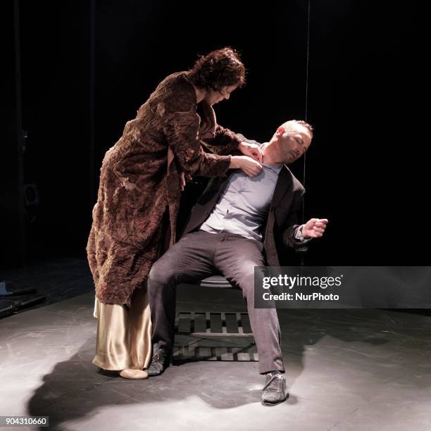 Dancer Chevi Muraday during the presentation of the 'Black Apple' show at the Teatro Español in Madrid. 12 Enero