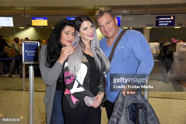 Jenny Frankhauser, her mother Iris Klein and her husband Peter Klein leave for 'I'm a celebrity- Get Me Out Of Here!' in Australia at Frankfurt...