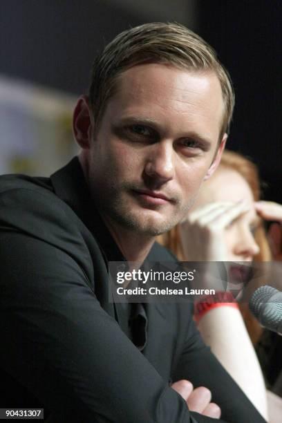 Actor Alexander Skarsgard attends the "True Blood" panel on day 3 of the 2009 Comic-Con International Convention on July 25, 2009 in San Diego,...