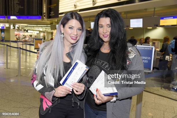 Jenny Frankhauser and her mother Mutter Iris Klein leave for 'I'm a celebrity- Get Me Out Of Here!' in Australia at Frankfurt International Airport...