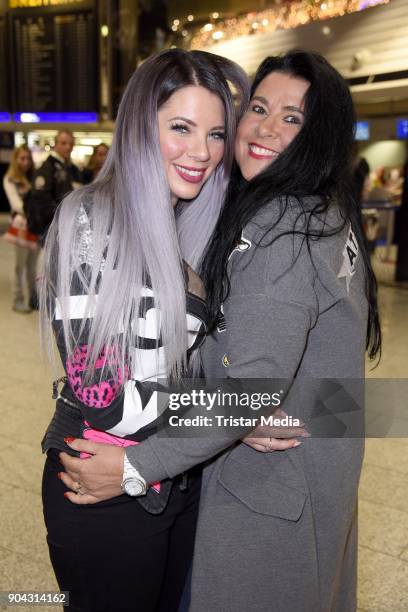 Jenny Frankhauser and her mother Mutter Iris Klein leave for 'I'm a celebrity- Get Me Out Of Here!' in Australia at Frankfurt International Airport...