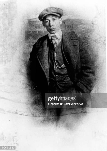 Jelly Roll Morton posed in Storyville in New Orleans c 1903.