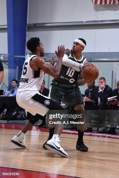 Shannon Brown of the Wisconsin Herd handles the ball against the Austin Spurs during the G-League Showcase on January 12, 2018 at the Hershey Centre...