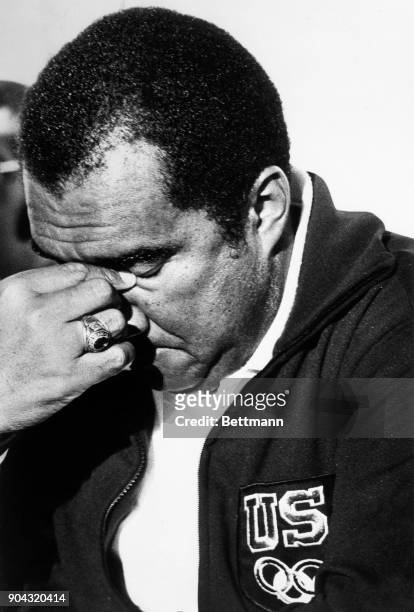 Stan Wright, U.S. Assistant track coach, during a press conference said he made the mistake that led to U.S. Sprinters, Ray Robinson and Eddie Hart...