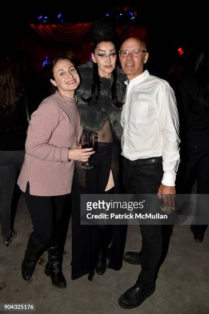 Allison Warren, Susanne Bartsch and David Kuhn at The Cinema Society & Bluemercury host the after party for IFC Films' "Freak Show" at Public Arts on...