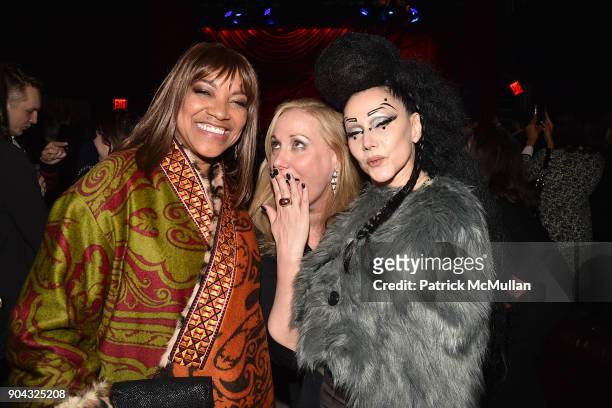 Grace Hightower, Amy Sacco and Susanne Bartsch at The Cinema Society & Bluemercury host the after party for IFC Films' "Freak Show" at Public Arts on...