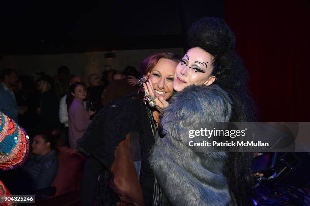 Donna Karan and Susanne Bartsch at The Cinema Society & Bluemercury host the after party for IFC Films' "Freak Show" at Public Arts on January 10,...