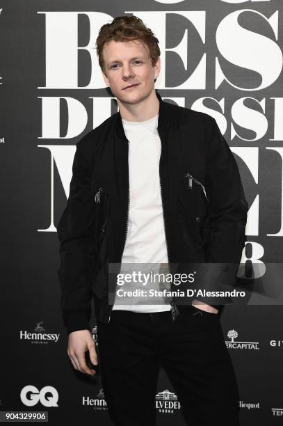 Patrick Gibson attends GQ Best Dressed Man 2018 during Milan Men's Fashion Week Fall/Winter 2018/19 on January 12, 2018 in Milan, Italy.